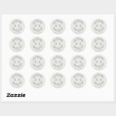 Sticker Rond Monogramme de Mariage de germe bleu rustique (Feuille)
