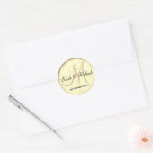 Sticker Rond Monogramme de Mariage d'or jaune classique (Enveloppe)
