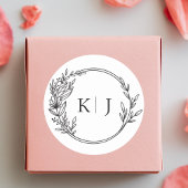 Sticker Rond Monogramme de mariage élégant et modifiable