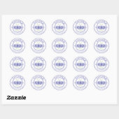 Sticker Rond monogramme de mariage juif personnalisable (Feuille)