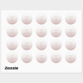 Sticker Rond Monogramme de mariage moderne en or rose (Feuille)