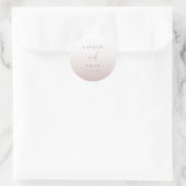 Sticker Rond Monogramme de Mariage or Rose moderne (Sac)