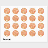 Sticker Rond Monogramme de mariage orange feuille d'automne tom (Feuille)