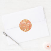 Sticker Rond Monogramme de mariage orange feuille d'automne tom (Enveloppe)