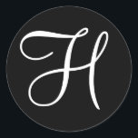 Sticker Rond Monogramme de mariage personnalisé Modèle - Phoque<br><div class="desc">Monogramme de mariage personnalisé Modèle Invitation Stickers pour Invitations</div>