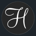 Sticker Rond Monogramme de mariage personnalisé Modèle - Phoque<br><div class="desc">Monogramme de mariage personnalisé Modèle Invitation Stickers pour Invitations</div>