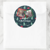 Sticker Rond Monogramme de Noël vert (Sac)