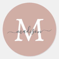 Monogramme de nom de script personnalisé Rose Pous