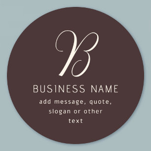 Sticker Rond Monogramme de nom d'entreprise élégant moderne M