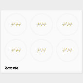 Sticker Rond Monogramme de nom moderne de couleur or unique exc (Feuille)