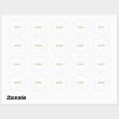 Sticker Rond Monogramme de nom moderne de couleur or unique exc (Feuille)