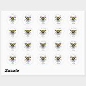 Sticker Rond Monogramme de papillon Swallowtail (Feuille)