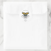 Sticker Rond Monogramme de papillon Swallowtail (Sac)