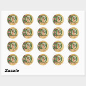 STICKER ROND MONOGRAMME DE PARCHEMENT FLORAL DU BABY SHOWER DE (Feuille)