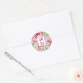 Sticker Rond Monogramme de Peony antique (Enveloppe)