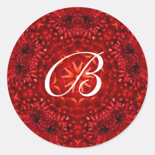 STICKER ROND MONOGRAMME DE RED DAHLIA