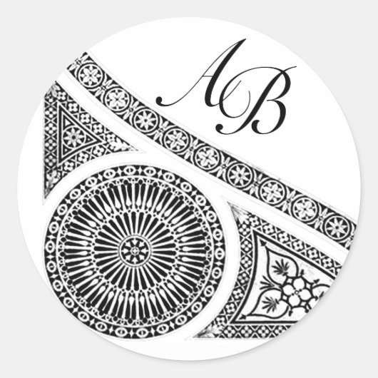 STICKER ROND MONOGRAMME DE RENAISSANCE (Devant)