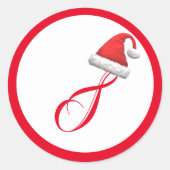 Sticker Rond Monogramme de Santa Hat (Devant)