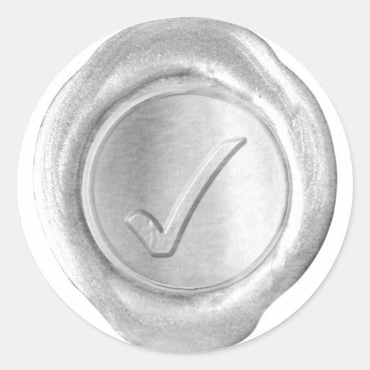 Sticker Rond Monogramme de sceau de cire - Argent - Marque de c (Devant)
