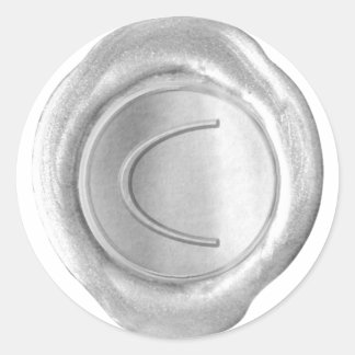 Sticker Rond Monogramme de sceau de cire - Argent - ModernSlim 