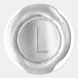 Sticker Rond Monogramme de sceau de cire - Argent - ModernSlim