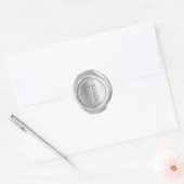 Sticker Rond Monogramme de sceau de cire - Argent - ModernSlim (Enveloppe)