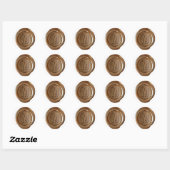 Sticker Rond Monogramme de sceau de cire - Cuivre - Boulder M - (Feuille)
