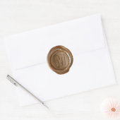 Sticker Rond Monogramme de sceau de cire - Cuivre - Boulder M - (Enveloppe)