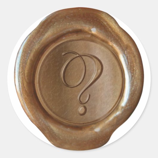 Sticker Rond Monogramme de sceau de cire - Cuivre - Script ?- (Devant)