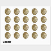 Sticker Rond Monogramme de sceau de cire - Or - Bold & - (Feuille)