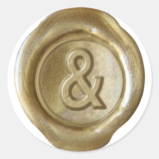 Sticker Rond Monogramme de sceau de cire - Or - Bold & - (Devant)