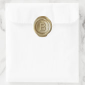 Sticker Rond Monogramme de sceau de cire - Or - Bold B - (Sac)