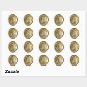 Sticker Rond Monogramme de sceau de cire - Or - Bold L - (Feuille)
