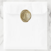 Sticker Rond Monogramme de sceau de cire - Or - Bold L - (Sac)