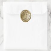 Sticker Rond Monogramme de sceau de cire - Or - Bold T - (Sac)