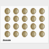 Sticker Rond Monogramme de sceau de cire - Or - G gras - (Feuille)