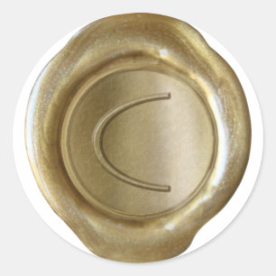 Sticker Rond Monogramme de sceau de cire - Or - ModernSlim C -