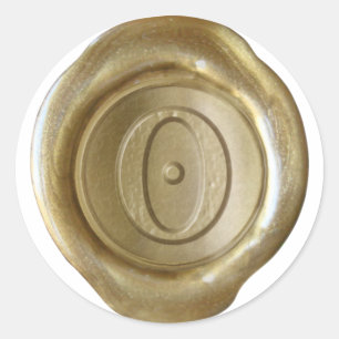 Sticker Rond Monogramme de sceau de cire - Or - O victorien -