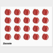Sticker Rond Monogramme de sceau de cire - Rouge - Bold L - (Feuille)