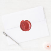 Sticker Rond Monogramme de sceau de cire - Rouge - Bold L - (Enveloppe)