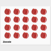 Sticker Rond Monogramme de sceau de cire - Rouge - Serif & - (Feuille)