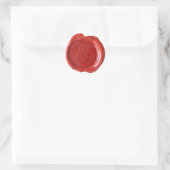Sticker Rond Monogramme de sceau de cire - Rouge - Serif & - (Sac)