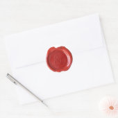 Sticker Rond Monogramme de sceau de cire - Rouge - Serif & - (Enveloppe)