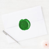 Sticker Rond Monogramme de sceau de cire - Vert foncé - Symbole (Enveloppe)
