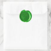 Sticker Rond Monogramme de sceau de cire - Vert irlandais - Cel (Sac)