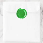 Sticker Rond Monogramme de sceau de cire - Vert - Symbole de re (Sac)