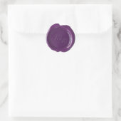 Sticker Rond Monogramme de sceau de cire - Violet profond - Kai (Sac)