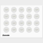 Sticker Rond Monogramme de script sophistiqué initial moderne (Feuille)