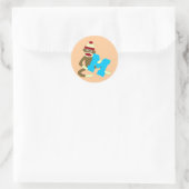 Sticker Rond Monogramme de singe de soie (Sac)