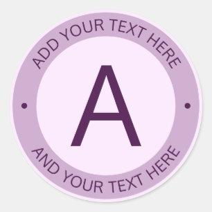 Sticker Rond Monogramme de style de logo moderne Violet